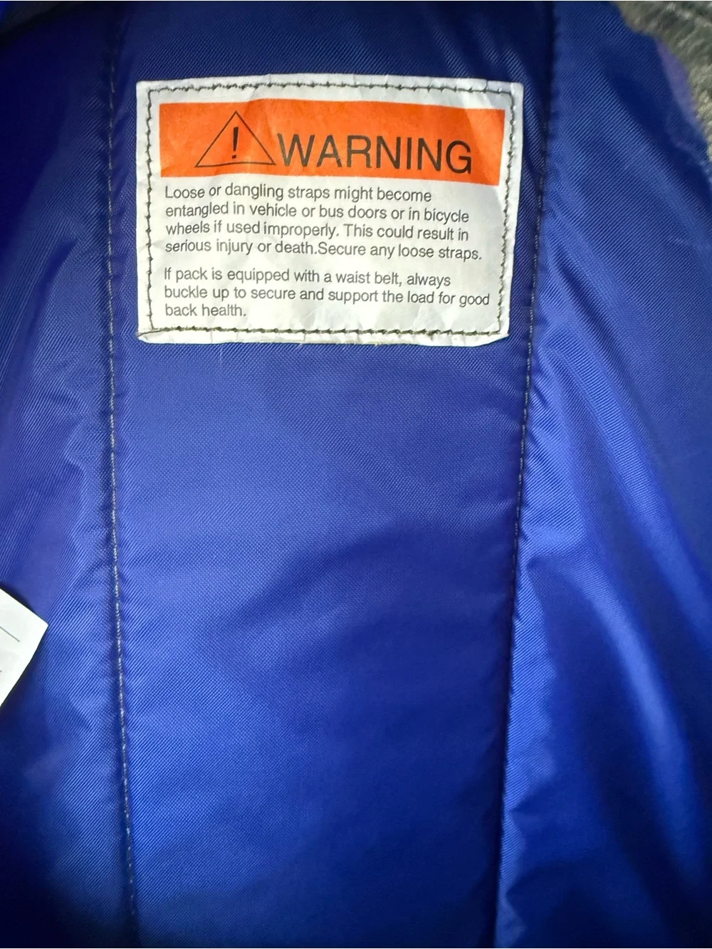 L.L. Bean Blue Deluxe Backpack Tan Accents 3M Scotchlite Reflective Multi Pocket
